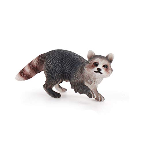 Rich Boxer 3 PCS Realistic Mini Raccoon Figurine Wild Animal Figures for Party Diorama Supplies Cake Toppers Science Collection Desktop Decoration