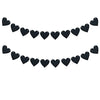 FAZHBARY 2 Pack Black Felt Heart Garland Banner for Valentines Banner Gothic Decor Farewell Wedding Anniversary Party Decorations