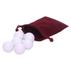 AmishToyBox.com 6 White Glass Marbles - Large 1" (25mm) Diameter - Comes in a Drawstring Carry Pouch