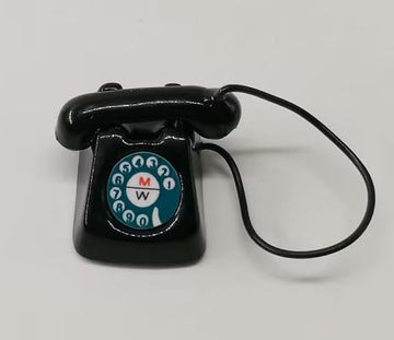 Black 1/12 Miniature Telephone Dollhouse Decoration Accessories, Décor, Decorations
