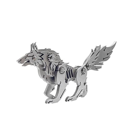 3D Metal Model Kits, Mechanical Wolf 3D Metal Puzzle,Steel Animal Series DIY Brain Teasers Simple 3D Puzzles Home Decor Art Craft Gifts Toys for Adult