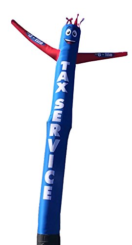 Tax Service Blue 20 Foot Tall Inflatable Tube Man Air Powered Dancing Puppet for Outdoors, Replacement Dancer Only