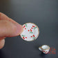1/12 Dollhouse Miniatures Tea Coffee Set Pot Cup Doll House Porcelain Set; Green Leaf; Pot H: 1 1/3"