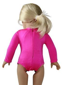 18 Inch Pink American Doll Gymnastics Set - 4PC Leotard Mat Medal & Hair Tie
