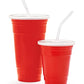 G.E.T. SC-32-R BPA-Free Reusable Plastic Red Party Cup Tumbler Only, 32 Ounce, Red (Set of 12)