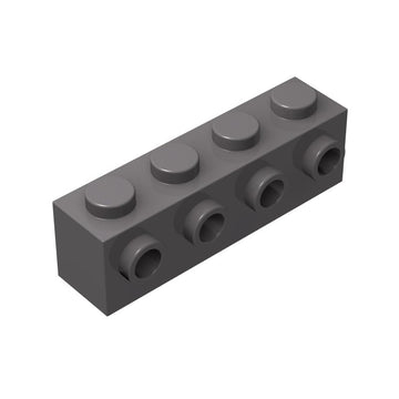 Plwooyur Dark Gray 1x4 Brick, Modified with Studs on Side, 50 Pieces, Compatible with LEGO, Ages 6+