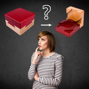 Blovec Impossible Dovetail Box Wooden Puzzle 3D Brain Teaser Magic Drawers Secret Compartment Jewelery Box