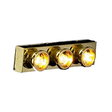 Melody Jane Dolls Houses House Miniature Accessory Electric Lighting 3 Spot Lights in Brass Strip
