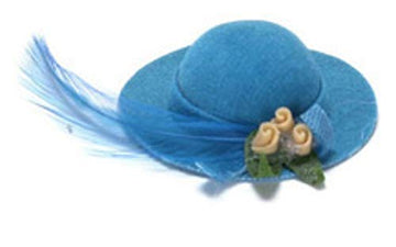 Melody Jane Dolls Houses House Miniature Millinery Shop Bedroom Accessory Turquoise Lady's Hat