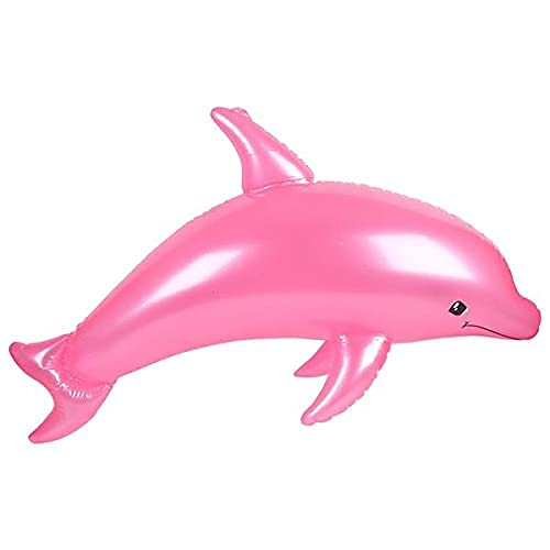 Huge 40" Pearlized Dolphin INFLATE Inflatable Pool Toy Beach Poolside Aquatic Themed Decor Birthday Party Buffet Table Decoration (Pink - 1 Pack)