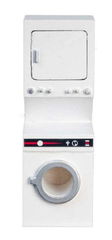 Town Square Miniatures Dollhouse Stacked Washing Machine & Dryer White Washer Dryer Kitchen Furniture