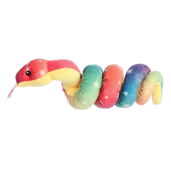 Aurora® Playful Snake Wrist Wranglers™ Rainbow Dreams Snake™ Stuffed Animal - Vibrant Colors for an Eye-Catching Design - Perfect for Kids, Adults