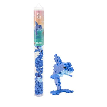 PLUS PLUS Dolphin - 3D Puzzle Sea Creature Building Block Set, Ocean Animals Figures Tube, Mini Interlocking Pieces - Fun Stem Toys for Kids