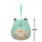 squishmallows 3.5"" Easter Clip-On Fritz The Frog, Pink