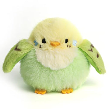 ABEARCAR 3.9 inches Parakeet Plush Toy Bird Stuffed Animal Plush Toy Holder Bag Pendant Party Christmas Birthday Valentine's Day Gifts Toys for Kids