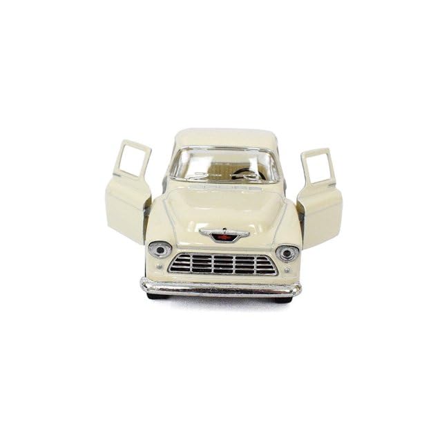 KiNSMART 1955 Chevrolet Stepside Pickup Truck 5 Inch 1:32 Scale Die Cast Metal Little Truck (White)