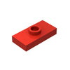 150 Piece Plate, Modified 1 x 2 with 1 Stud, Jumper, Red, Compatible with Lego Parts and Pieces