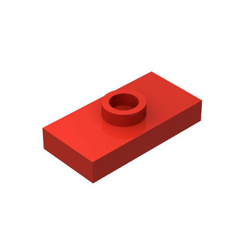 150 Piece Plate, Modified 1 x 2 with 1 Stud, Jumper, Red, Compatible with Lego Parts and Pieces