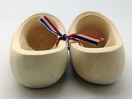 Dutch Clogs Doll Wooden Shoes Pair Natural Wood Finish (4.25") | DutchGiftOutlet