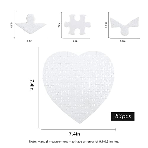 MAIKESUB 10 Sets Heart Sublimation Puzzle Blanks