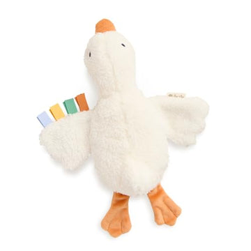 Itzy Ritzy Huggable Lovey - Soft Plush Baby Comfort Toy & Snuggle Companion with Sensory Ribbons - Machine Washable - Designed for Newborns & Toddlers