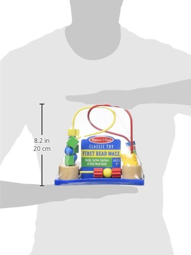 Melissa & Doug First Bead Maze - Wooden Educational Baby Toy with Suction Cups, for Floor, High Chair or Toddler Table, Toddler Toys for Girls & Boys