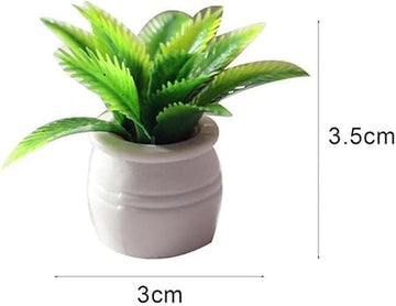 Mini Potted Plants, 1:12 Scale, Resin, Lifelike Foliage, Botanical Decor for Dollhouse Kitchens and Living Rooms, DIY Craft Accessories (1)