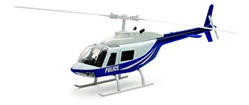 Bell 206 Helicopter Dark Blue and White Police Sky Pilot Series 1/34 Diecast Model by New Ray
