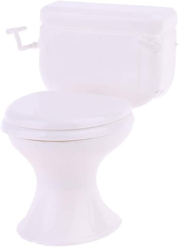 White Toilet Dollhouse Miniature Furniture Vintage Bathroom Model Toilet Pretend Dollhouse Accessories