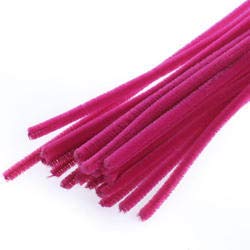 Pack of 300 Fuchsia Hot Pink Pipe Cleaners. Fuzzy Stick Chenille Stems for Arts and Crafts Shapes, Flowers, Animals, Figures and More - Size: 12