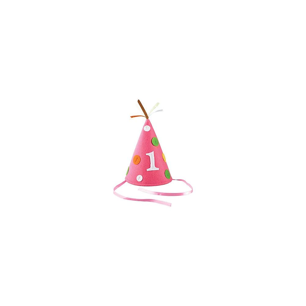Creative Converting 209101 1st Birthday Pink Party Cone Hat