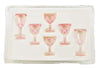 Melody Jane Dollhouse Pink Cut Stemware Glasses Set Chrysnbon Dining Room Accessory