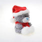 Plushland Adorable Soft and Hairy Santa Teddy Bear, Stuffed Animal -Holiday Toys - Xmas Party Favors for Kids (New Christmas Qbeba Bear Gray)