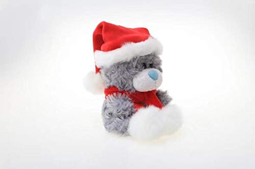 Plushland Adorable Soft and Hairy Santa Teddy Bear, Stuffed Animal -Holiday Toys - Xmas Party Favors for Kids (New Christmas Qbeba Bear Gray)