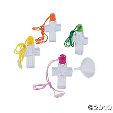 Fun Express Cross Sand Bottle Necklaces & Craft Set - Religious Decor for Kids VBS Sunday School Faith-Based Activities & Christian Crafts - Religious