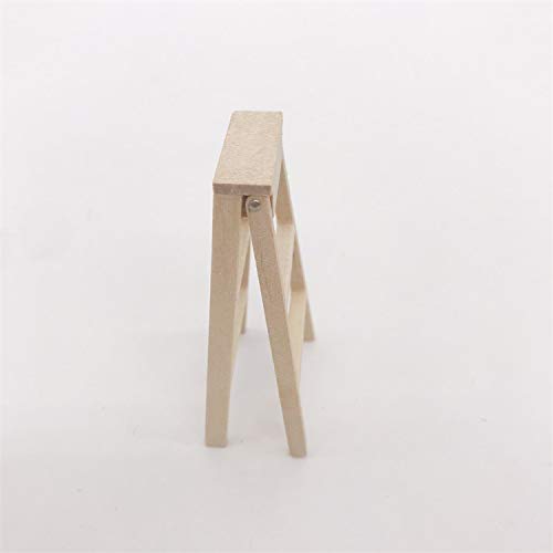 SXFSE Dollhouse Decoration Accessories, 1:12 Dollhouse Miniature Scene Model Folding Wooden Step Ladder