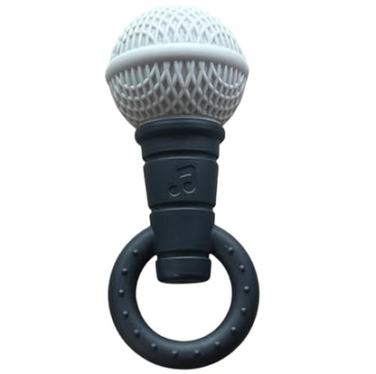 Baby Microphone Teether - Microphone Rattle, BPA Free, Silicone, Musical/Singing Toy, Dishwasher & Freezer Safe, Easy-to-Grip Teething Shaker Toy