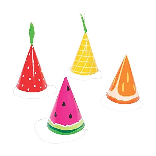 Fun Express TUTTI FRUTTI PARTY HATS - Apparel Accessories - 12 Pieces