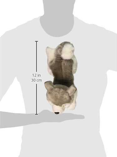 Aurora® Realistic Miyoni® Husky Stuffed Animal - Lifelike Details Make a Cherished Companion - Perfect for Decorating Bedrooms or Classrooms - Gray 11
