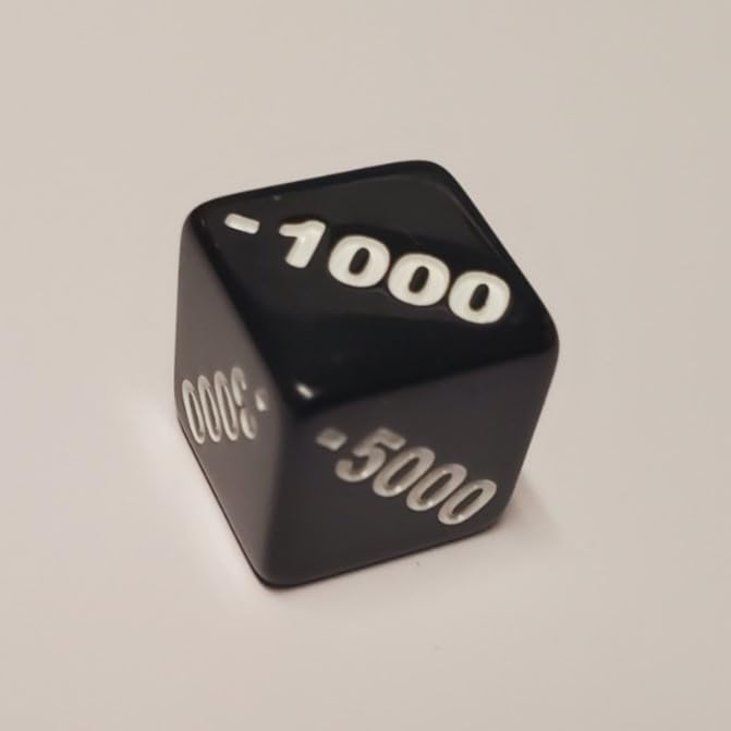 Positive +1000 to +6000 and Negative -1000 to -6000 Counter Dice Compatible with One Piece TCG