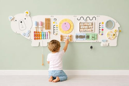 Sensory Wall Panel for Kids - Toddler Learning Activity Center - Emotional Development & Fine Motor Skills - Toddler Learning Activity Center- Busy