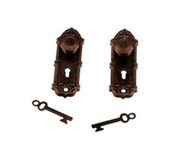 PLESIU Dollhouse Miniature Bronze Finish Opryland Door Handle or Door Knob