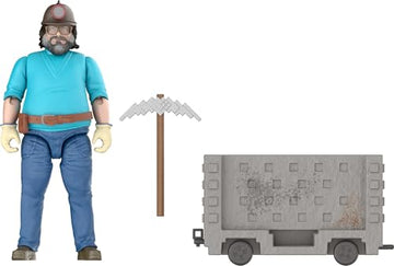 Mattel Minecraft Action Figure Set, Explosive Minecart Escape with 4-inch Steve & Mining Accessories, Toy Collectible Inspired by the Movie