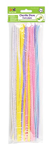 Krafty Kids Pastel Spring Colors Fuzzy Craft Sticks Pipe Cleaners 40 Count 12 Inches Long