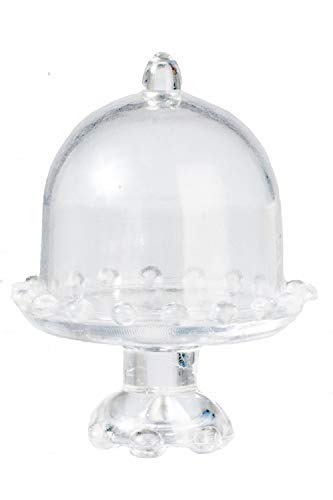 Dolls House Cake Stand with Dome Lid Miniature 1:12 Dining Accessory