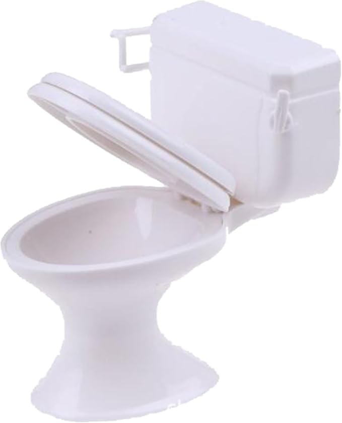 White Plastic Decoration 1:12 Toilet Bathroom Furniture Mini Toilet Cake Decoration for House Decoration Accessories