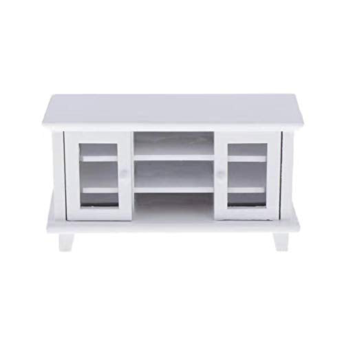 SXFSE Dollhouse TV Cabinet, 1:12 Scale Dollhouse Accessories Miniature Furniture Decor Model
