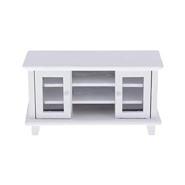 SXFSE Dollhouse TV Cabinet, 1:12 Scale Dollhouse Accessories Miniature Furniture Decor Model