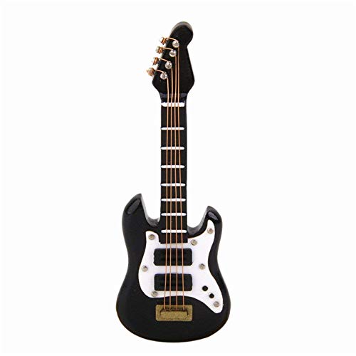 EatingBiting Adult Scene Handcraft 1:12 8.5cm Dollhouse Miniature Musical Instrument Bass Guitar for Dollhouse Furniture, Mini Miniature Instrument