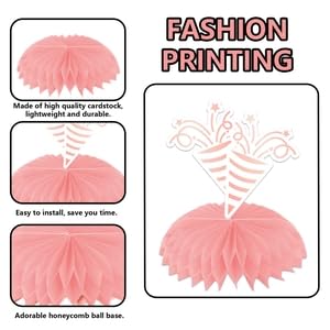 Happy 18th Birthday Rose Gold Table Honeycomb Centerpieces Balloons Theme Decor Table Decorations Table Toppers for Girls Women Sweet Princess 18